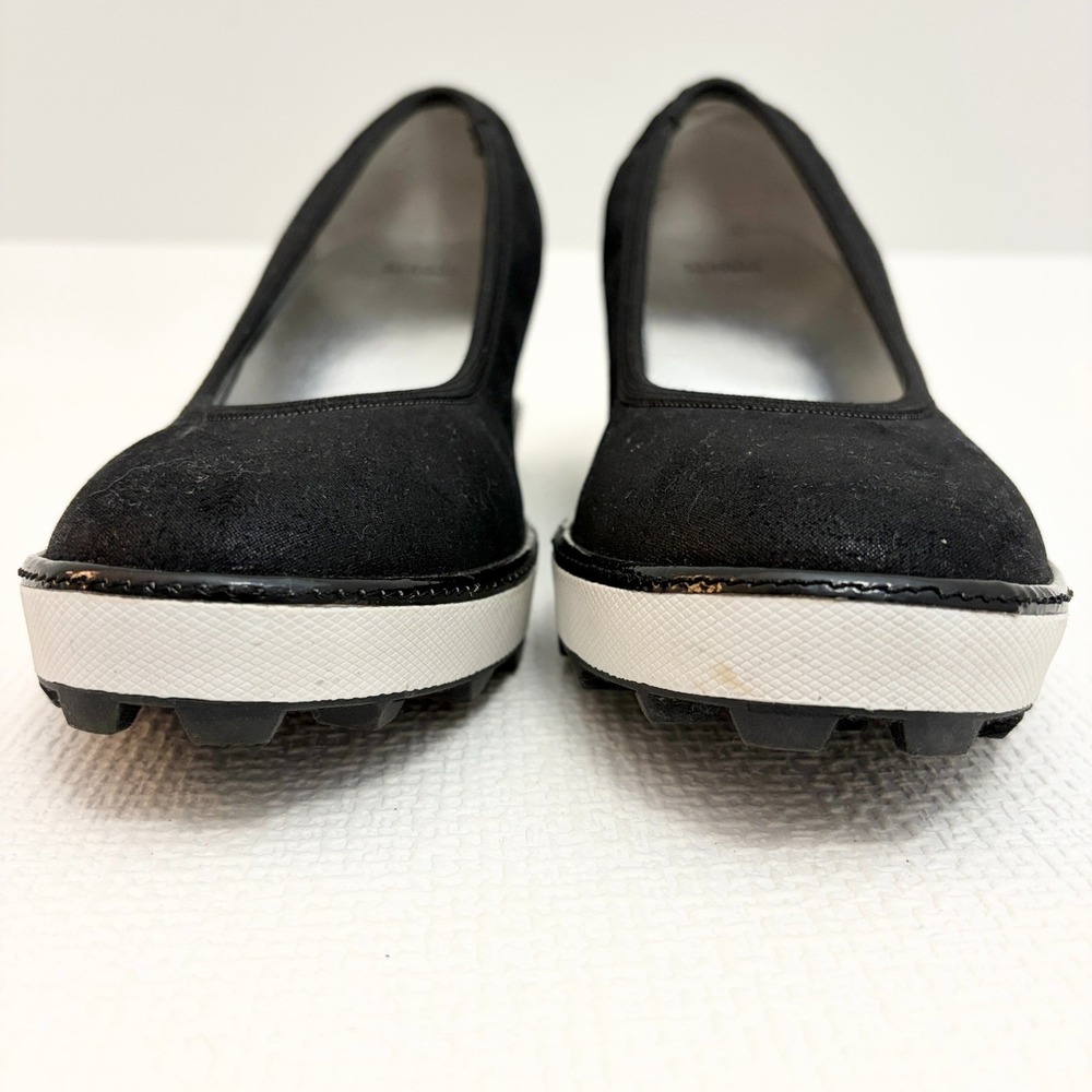 Stuart Weitzman Ariana Clare Wedge Pump Black Textile Size 3 US 34 EUR - Picture 10 of 11